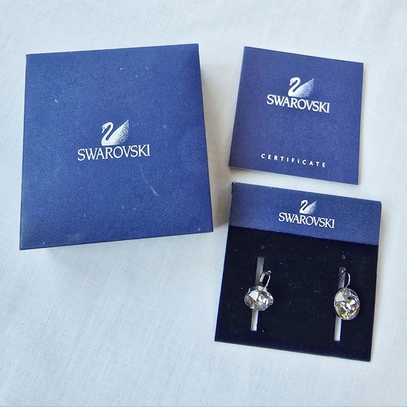 Swarovski▪️Bella PE BDIA/RUS .6" Crystal Earrings - Picture 2 of 6